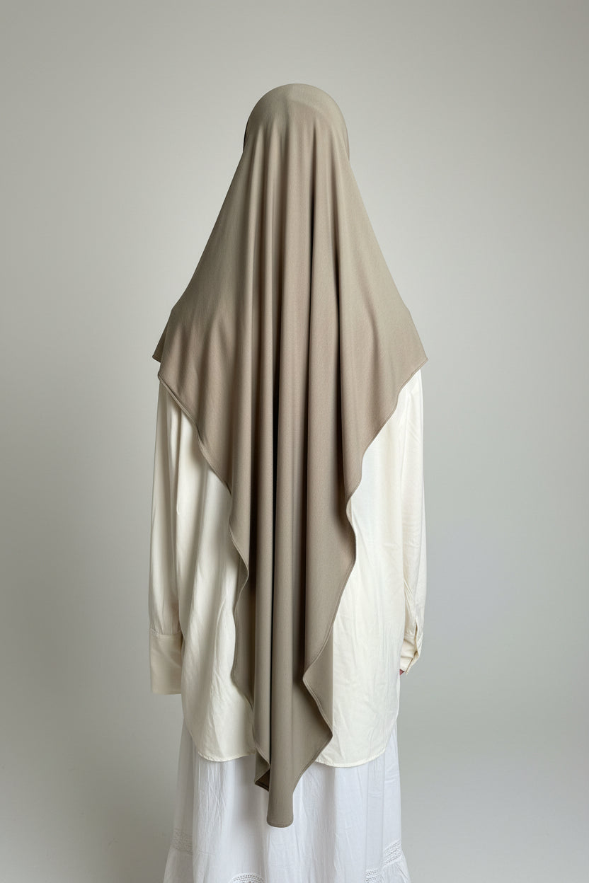 Bamboo Jersey Khimar - Khaki Sage
