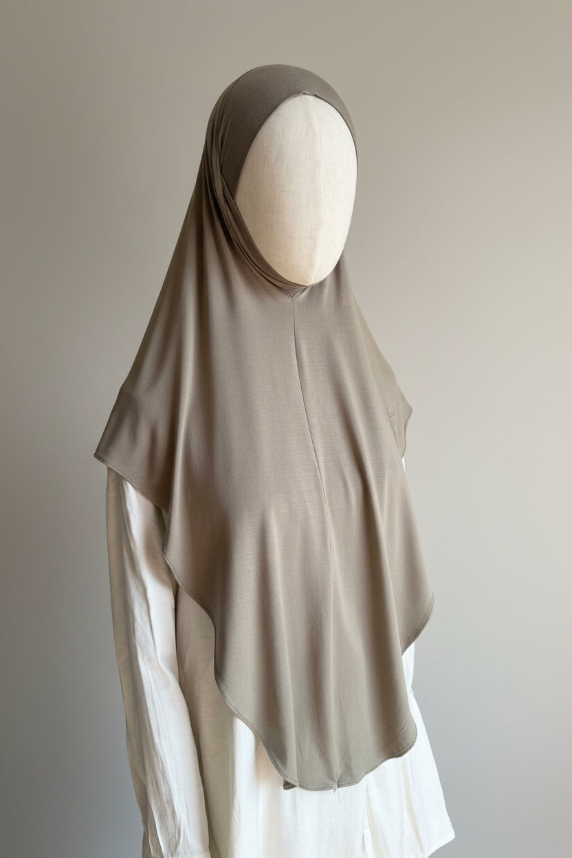Bamboo Jersey Khimar - Khaki Sage