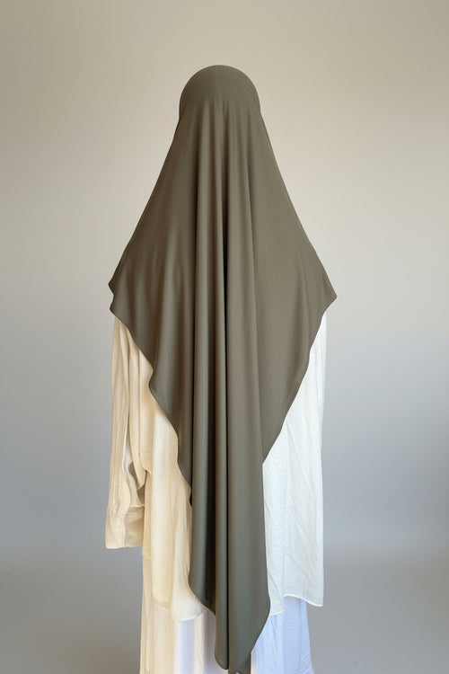 Bamboo Jersey Khimar - Deep Olive
