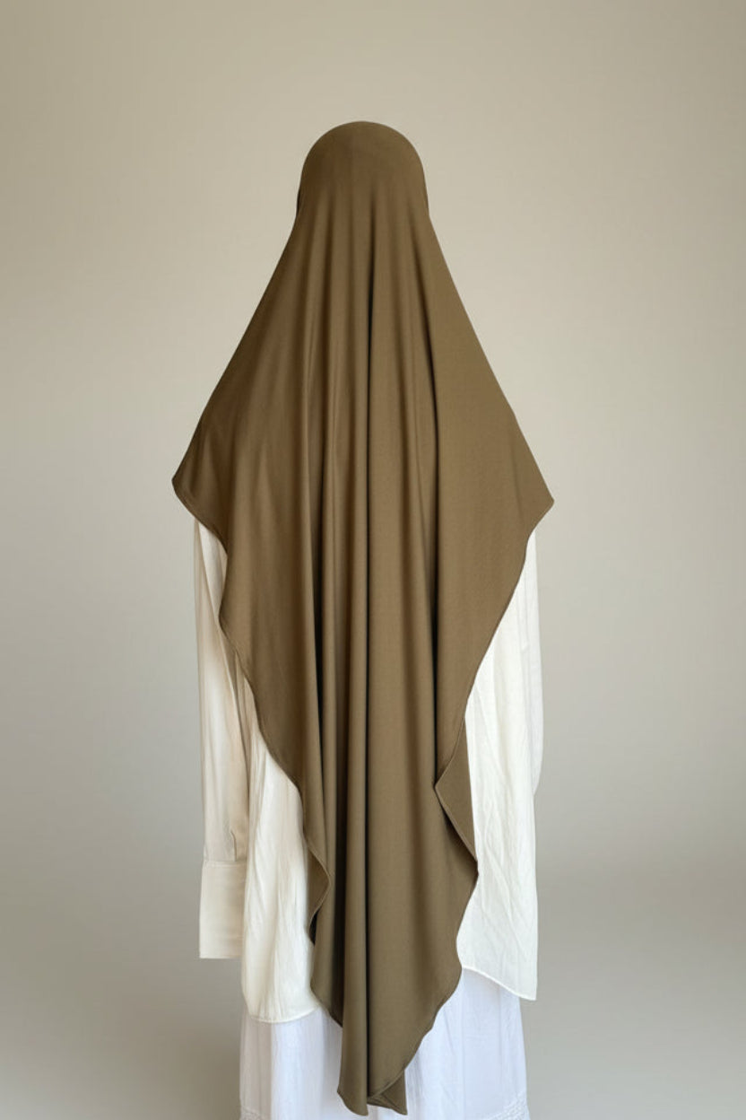 Bamboo Jersey Khimar - Warm Olive
