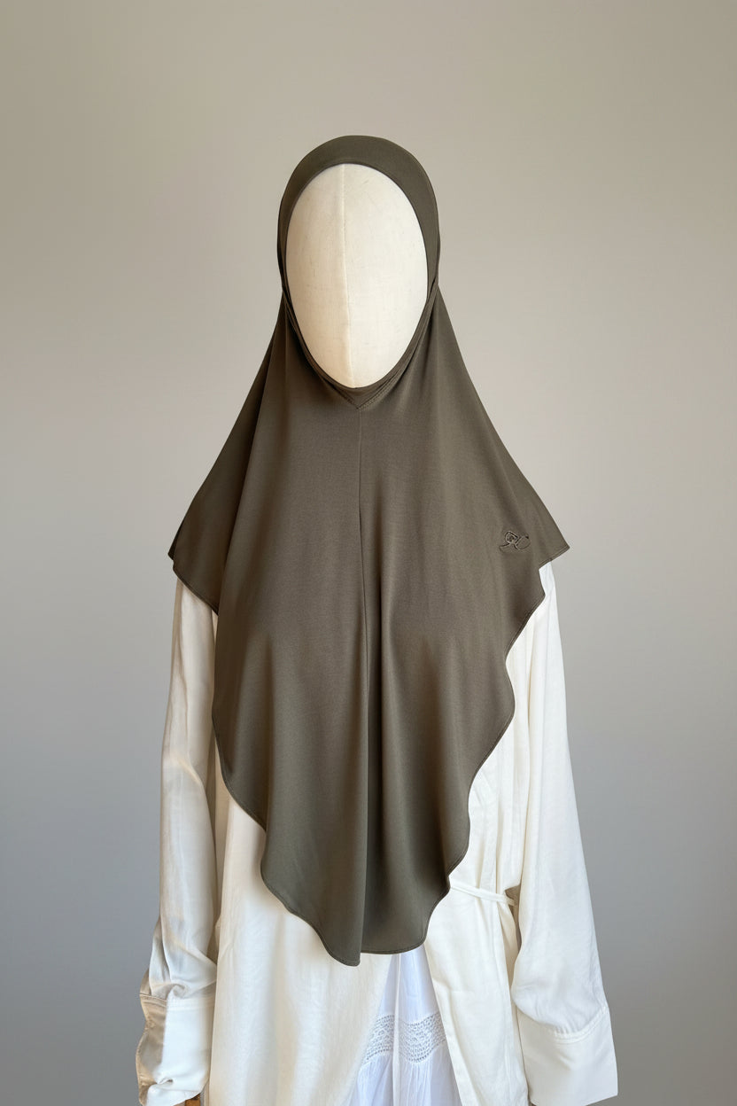 Bamboo Jersey Khimar - Deep Olive