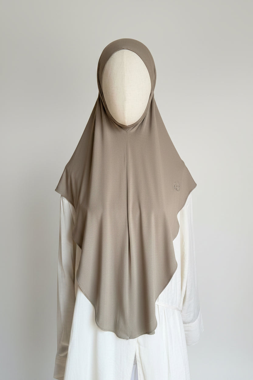 Bamboo Jersey Khimar - Khaki Sage