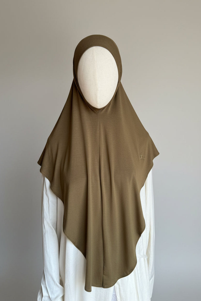 Bamboo Jersey Khimar - Warm Olive
