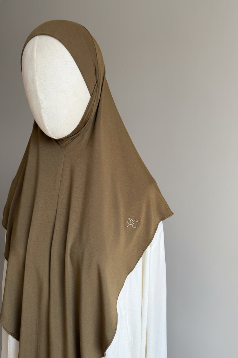 Bamboo Jersey Khimar - Warm Olive