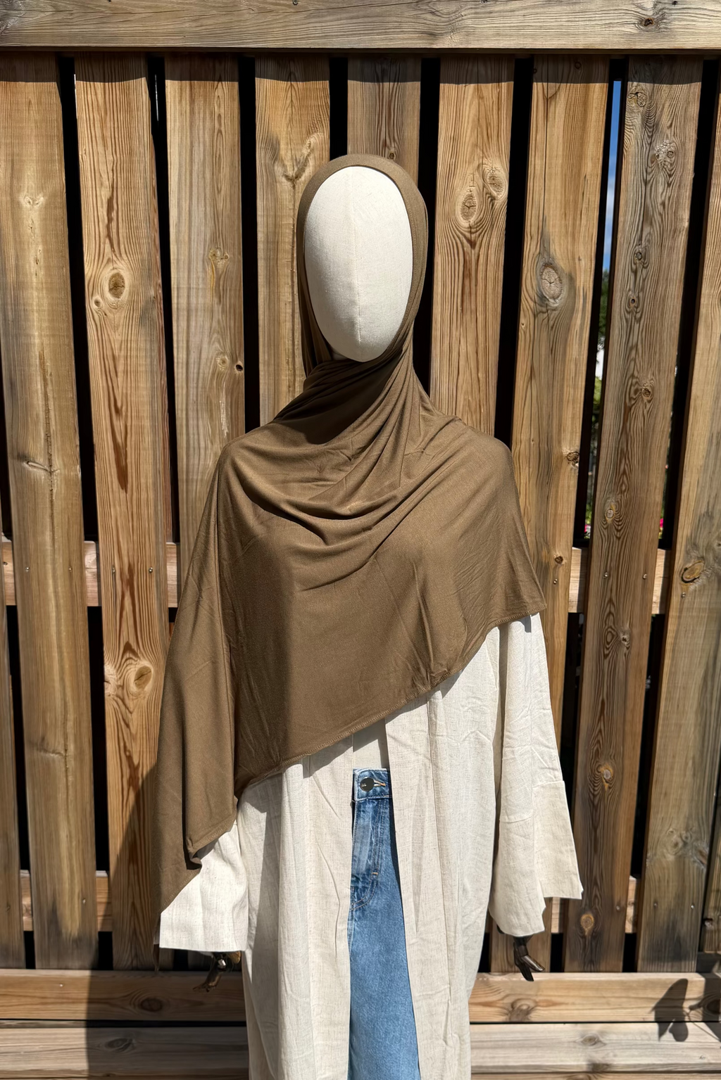 Bamboo jersey hijab – Warm Olive