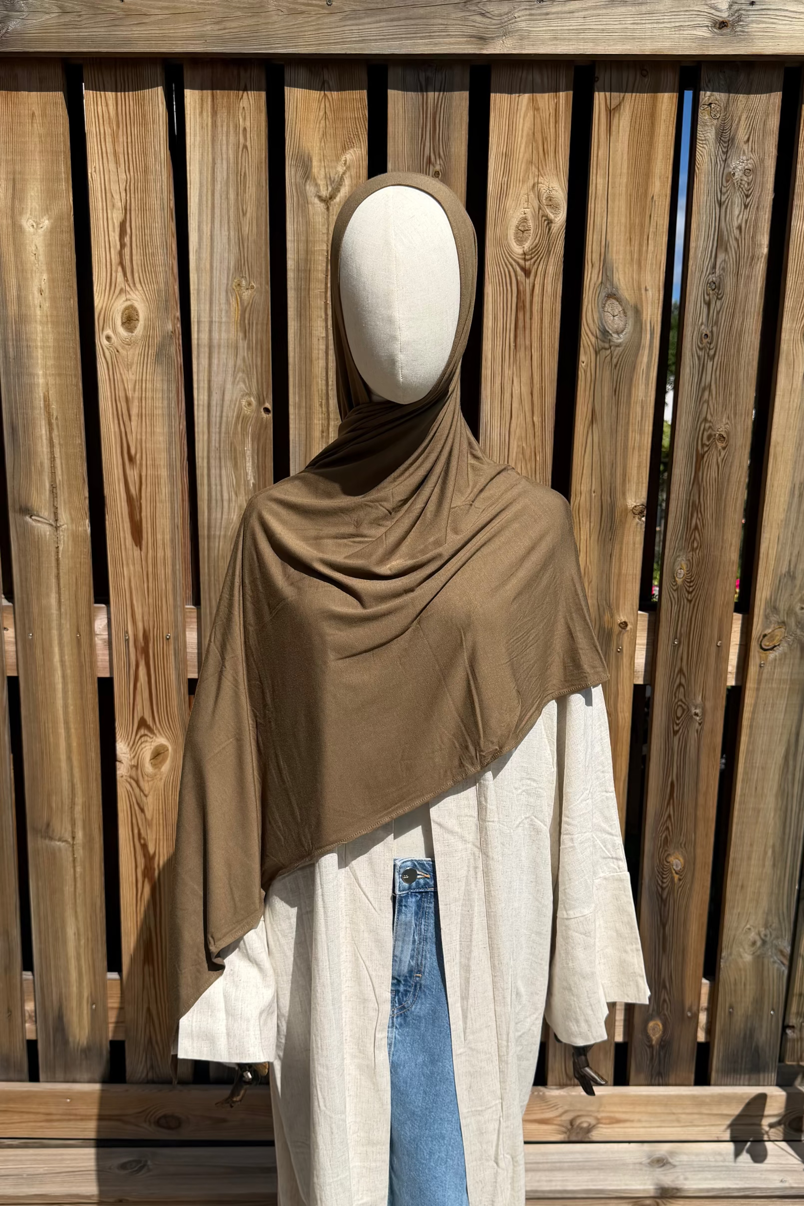 Bamboo jersey hijab – Warm Olive