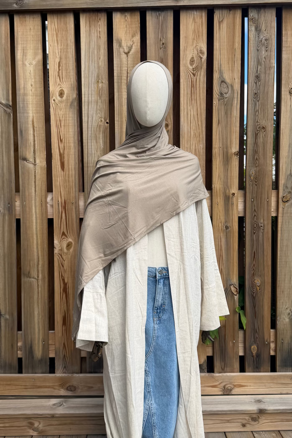 Bamboo jersey hijab – Khaki Sage