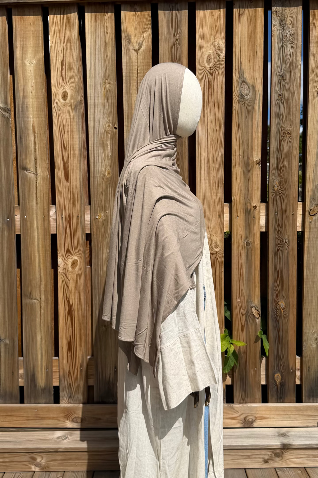 Bamboo jersey hijab – Khaki Sage