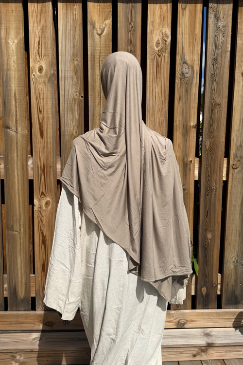 Bamboo jersey hijab – Khaki Sage