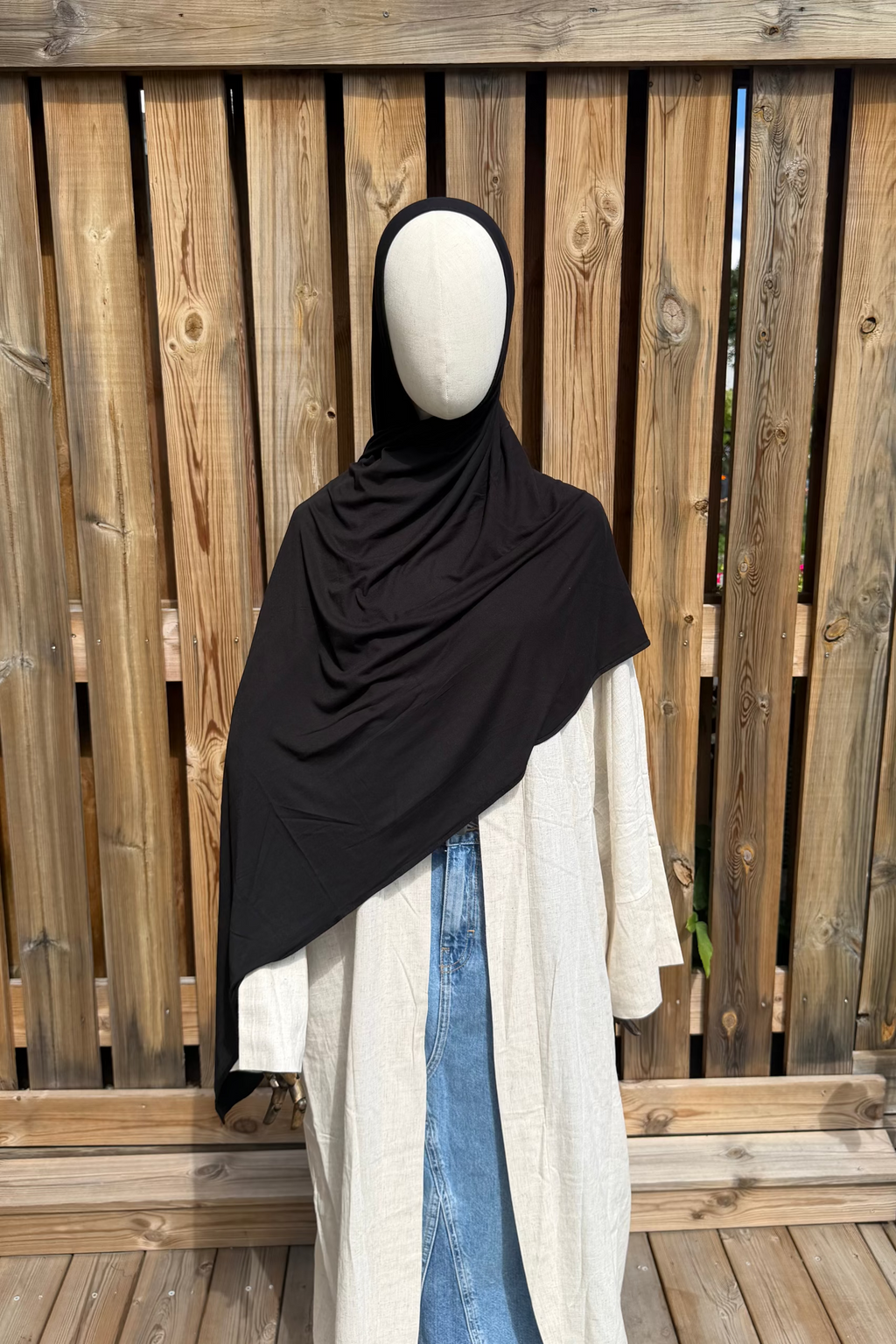 Bamboo jersey hijab – Black