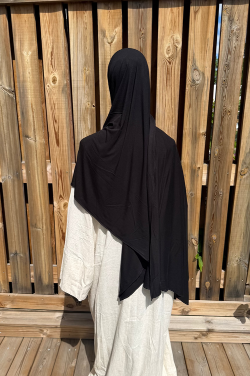 Bamboo jersey hijab – Black
